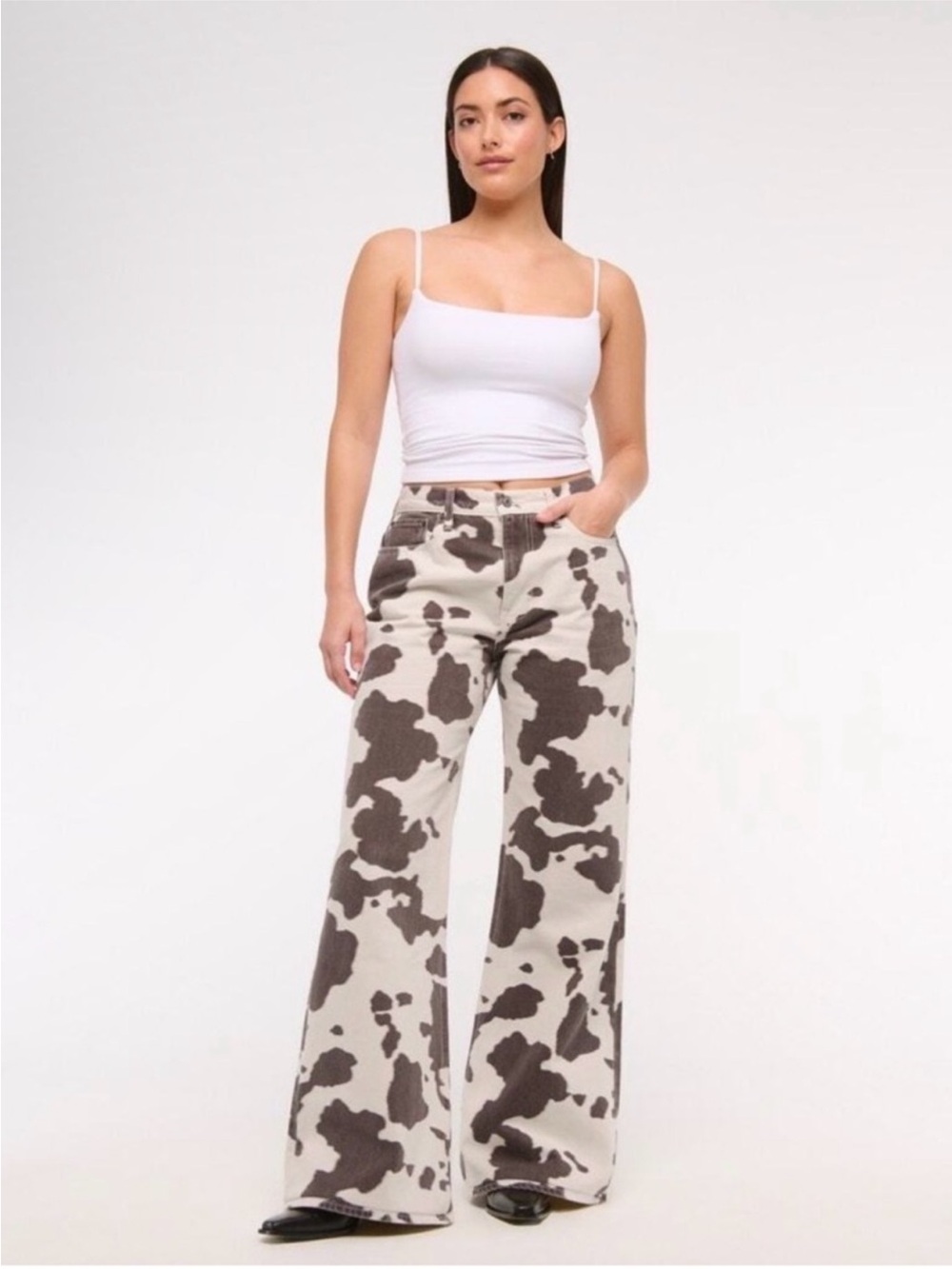 A+F Cow Print Jeans